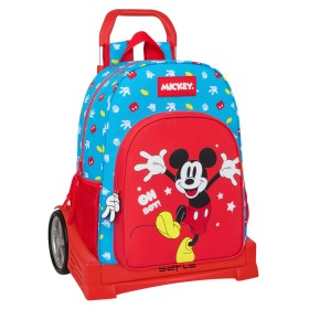 Schulrucksack mit Rädern Mickey Mouse Clubhouse Fantastic Blau Rot 33 x 42 x 14 cm von Mickey Mouse Clubhouse, Kinderrucksäck...