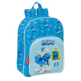 School Bag Los Pitufos Blue 26 x 34 x 11 cm by Los Pitufos, Children's Backpacks - Ref: S4309574, Price: 13,79 €, Discount: %