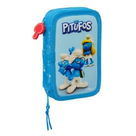 Estojo Duplo Los Pitufos Azul Azul celeste 12.5 x 19.5 x 4 cm (28 Peças) de Los Pitufos, Estojos - Ref: S4309579, Preço: 10,1...