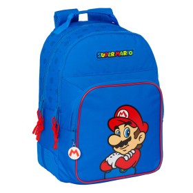 Mochila Escolar Super Mario Play Azul Vermelho 32 x 42 x 15 cm de Super Mario, Mochilas infantis - Ref: S4309709, Preço: 25,4...