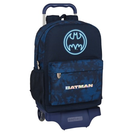 Mochila Escolar com Rodas Batman Legendary Azul Marinho 30 x 43 x 14 cm de Batman, Mochilas infantis - Ref: S4309759, Preço: ...