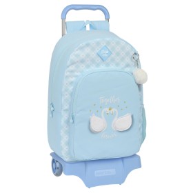 School Rucksack with Wheels Glow Lab Cisnes Blue 30 x 46 x 14 cm by Glow Lab, Children's Backpacks - Ref: S4309884, Price: 19...