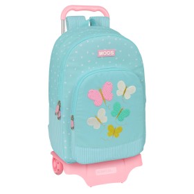 School Rucksack with Wheels Moos Butterflies Blue 30 x 46 x 14 cm by Moos, Children's Backpacks - Ref: S4309908, Price: 20,99...