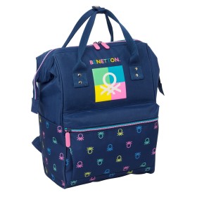 Laptop Backpack Benetton Cool Navy Blue 27 x 40 x 19 cm by Benetton, Bags and covers for laptops and netbooks - Ref: S4309974...