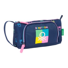 Astuccio per la Scuola con Accessori Benetton Cool Blu Marino 20 x 11 x 8.5 cm (32 Pezzi) di Benetton, Porta penne - Rif: S43...