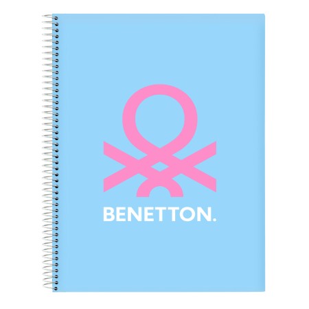 Carnet Benetton Spring Bleu ciel A4 120 Volets de Benetton, Cahiers - Réf : S4309986, Prix : 6,62 €, Remise : %