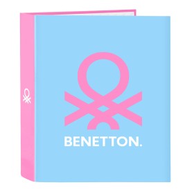 Reliure à anneaux Benetton Spring Rose Bleu ciel A4 27 x 33 x 6 cm de Benetton, Classeurs - Réf : S4309999, Prix : 5,72 €, Re...