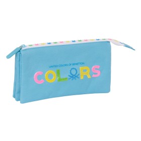 Trousse Fourre-Tout Triple Benetton Spring Bleu ciel 22 x 12 x 3 cm de Benetton, Trousses - Réf : S4310005, Prix : 6,66 €, Re...