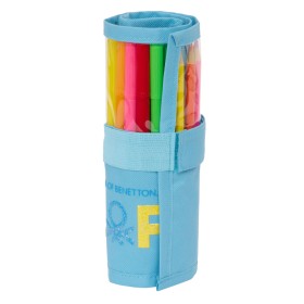 Pencil Case Benetton Spring Roll-up Sky blue 7 x 20 x 7 cm (27 Pieces) by Benetton, Pencil cases - Ref: S4310007, Price: 9,74...