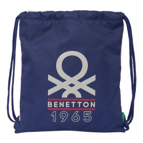 Sac à dos serré par des ficelles Benetton Varsity Gris Blue marine 35 x 40 x 1 cm de Benetton, Cartables - Réf : S4310018, Pr...