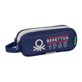 Portatodo Doble Benetton Varsity Gris Azul marino 21 x 8 x 6 cm de Benetton, Estuches - Ref: S4310024, Precio: 7,91 €, Descue...