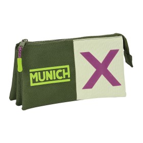 Dreifaches Mehrzweck-Etui Munich Bright khaki grün 22 x 12 x 3 cm von Munich, Federmäppchen - Ref: S4310289, Preis: 7,95 €, R...