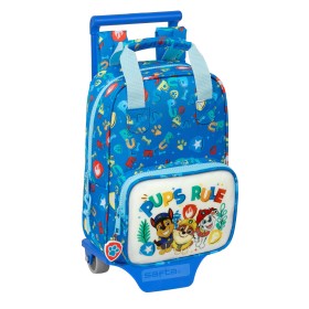 School Rucksack with Wheels The Paw Patrol Pups rule Blue 20 x 28 x 8 cm by The Paw Patrol, Children's Backpacks - Ref: S4310...