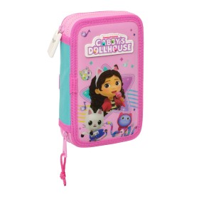 Double Pencil Case Gabby's Dollhouse Party Pink 12.5 x 19.5 x 4 cm 28 Pieces by Gabby's Dollhouse, Pencil cases - Ref: S43105...