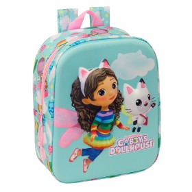 Mochila Escolar Gabby's Dollhouse Cor de Rosa Azul celeste 22 x 27 x 10 cm 3D de Gabby's Dollhouse, Mochilas infantis - Ref: ...