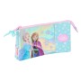 Portatodo Triple Frozen Cool days Violeta Azul cielo 22 x 12 x 3 cm de Frozen, Estuches - Ref: S4310621, Precio: 10,26 €, Des...