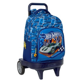 Schulrucksack mit Rädern Hot Wheels Sonny Marineblau 33 x 45 x 22 cm von Hot Wheels, Kinderrucksäcke - Ref: S4310672, Preis: ...