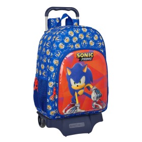 School Rucksack with Wheels Sonic Prime Blue 33 x 42 x 14 cm by Sonic, Children's Backpacks - Ref: S4310691, Price: 58,03 €, ...