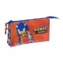 Trousse Fourre-Tout Triple Sonic Prime Bleu 22 x 12 x 3 cm | Tienda24 - Global Online Shop Tienda24.eu