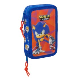 Plumier Doble Sonic Prime Azul 12.5 x 19.5 x 4 cm 28 piezas de Sonic, Estuches - Ref: S4310695, Precio: 19,86 €, Descuento: %