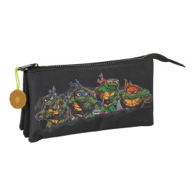 Triple Carry-all Teenage Mutant Ninja Turtles Black Grey 22 x 12 x 3 cm by Teenage Mutant Ninja Turtles, Pencil cases - Ref: ...