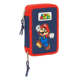 Plumier double Super Mario World Blue marine 12.5 x 19.5 x 4 cm 28 Pièces de Super Mario, Trousses - Réf : S4310731, Prix : 1...