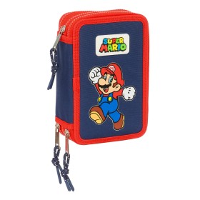 Triple Pencil Case Super Mario World Navy Blue 12,5 x 19,5 x 5,5 cm 36 Pieces by Super Mario, Pencil cases - Ref: S4310733, P...