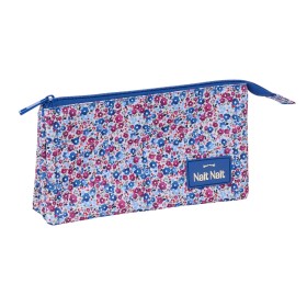 Holdall Nait Nait Flores coimbra azul Blue 22 x 12 x 3 cm by Nait Nait, Pencil cases - Ref: S4310858, Price: 11,12 €, Discoun...