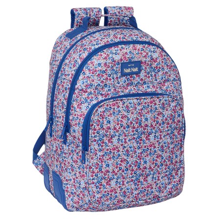 School Bag Nait Nait Flores coimbra azul Blue 32 x 42 x 15 cm by Nait Nait, Children's Backpacks - Ref: S4310860, Price: 49,7...