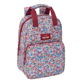 Mochila Escolar Nait Nait Flores coimbra burdeos Castanho-avermelhado 20 x 28 x 8 cm de Nait Nait, Mochilas infantis - Ref: S...