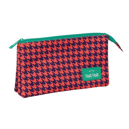 Portatodo Nait Nait Pata de gallo coral Coral 22 x 12 x 3 cm de Nait Nait, Estuches - Ref: S4310868, Precio: 11,62 €, Descuen...