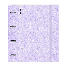 Pasta com argolas Safta Light purple flowers Roxo 27 X 32 X 4 cm de Safta, Arquivadores - Ref: S4310895, Preço: 13,53 €, Desc...