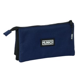 Dreifaches Mehrzweck-Etui Munich Basic Marineblau 22 x 12 x 3 cm von Munich, Federmäppchen - Ref: S4310916, Preis: 11,62 €, R...