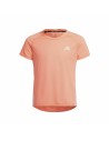 Child's Short Sleeve T-Shirt Adidas Aeroready Three Stripes Salmon | Tienda24 Tienda24.eu