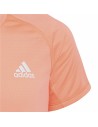 Child's Short Sleeve T-Shirt Adidas Aeroready Three Stripes Salmon | Tienda24 Tienda24.eu