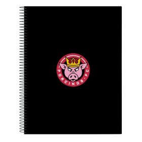 Caderno de Argolas Kings League Porcinos Preto 5 mm de Kings League, Blocos para anotações - Ref: S4311026, Preço: 10,70 €, D...