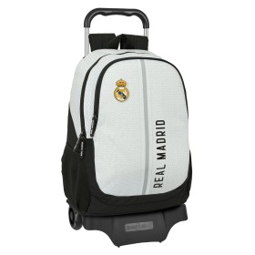 Schulrucksack mit Rädern Real Madrid C.F. 24/25 Weiß Grau 32 x 44 x 16 cm von Real Madrid C.F., Kinderrucksäcke - Ref: S43111...