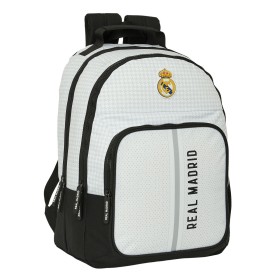 School Bag Real Madrid C.F. 24/25 White Grey 32 x 42 x 16 cm by Real Madrid C.F., Children's Backpacks - Ref: S4311145, Price...