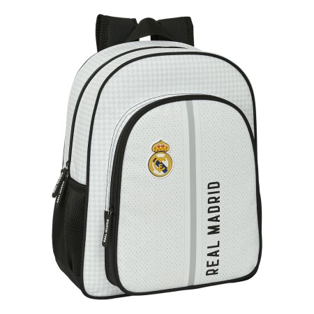 Mochila Escolar Real Madrid C.F. 24/25 Blanco Gris 32 x 38 x 12 cm | Tienda24 - Global Online Shop Tienda24.eu