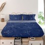 Drap HappyFriday Blanc Cosmos Multicouleur 260 x 270 cm (Cosmos) de HappyFriday, Draps et taies d'oreiller - Réf : D1608787, ...