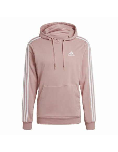 Sudadera con Capucha Hombre Adidas Essentials Wonder Mauve 3 Stripes Rosa | Tienda24 Tienda24.eu