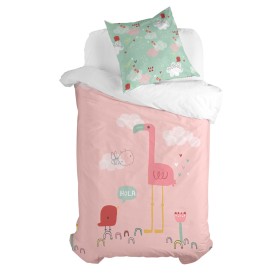 Parure de couette HappyFriday Moshi Moshi Hola Multicouleur Lit 1 persone 2 Pièces de HappyFriday, Couettes et housses de cou...