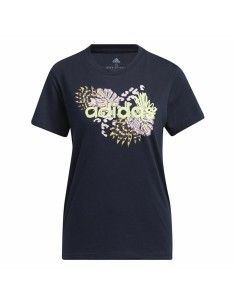 Camisola de Manga Curta Mulher Adidas trainning Floral Lilás | Tienda24 Tienda24.eu