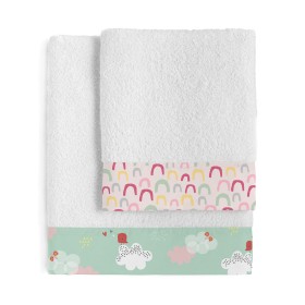 Towel set HappyFriday Moshi Moshi Hola Multicolour 2 Pieces by HappyFriday, Towels - Ref: D1608826, Price: 29,55 €, Discount: %