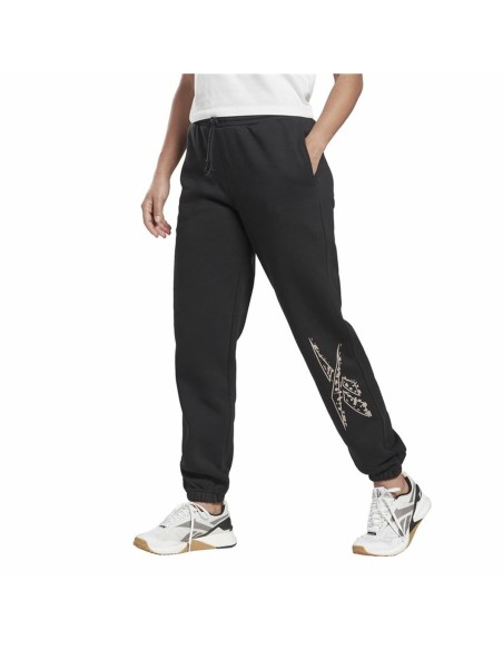 Calças de Treino para Adultos Reebok Modern Safari Jogger Mulher Preto | Tienda24 Tienda24.eu