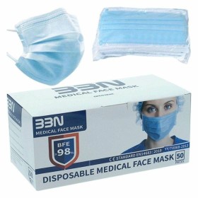 Máscara Higiénica Azul Adulto (50 uds) de BigBuy Wellness, Descartáveis - Ref: S4510303, Preço: 26,75 €, Desconto: %