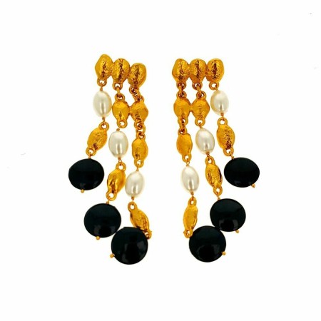 Pendientes Mujer Lola Casademunt Negro Dorado Blanco Perlas de Lola Casademunt, Pendientes - Ref: S4513077, Precio: 39,65 €, ...