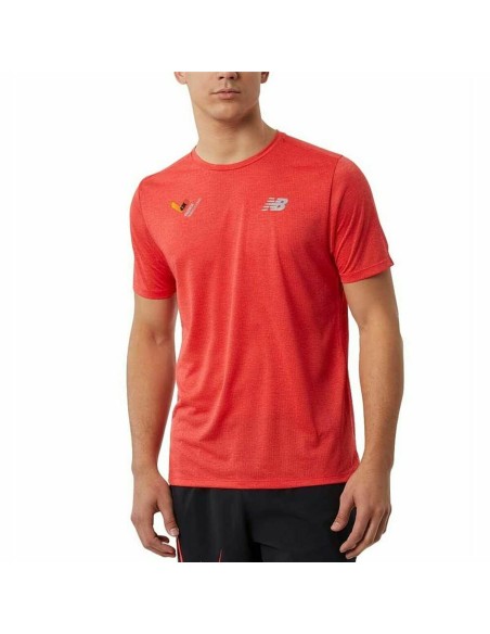 Maillot de Corps de Sport à Manches Coupe New Balance Impact Run Orange | Tienda24 Tienda24.eu