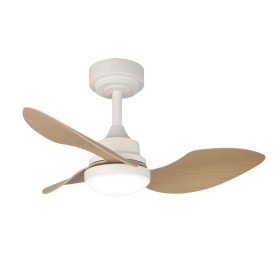 Ventilateur de Plafond avec Lumière Romimex Blanc Naturel de Romimex, Ventilateurs de plafond avec lampe intégrée - Réf : D16...