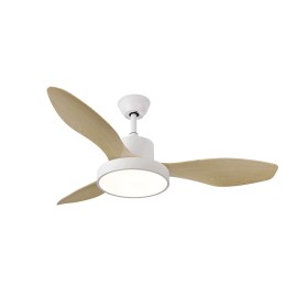 Ventilador de Teto com Luz Romimex Branco Natural de Romimex, Ventoinhas de teto com candeeiro - Ref: D1616192, Preço: 172,21...